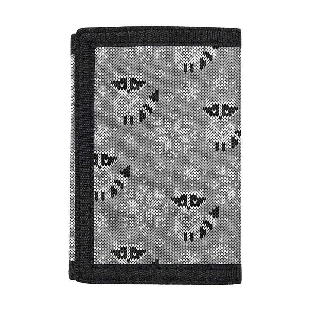 Knitted Raccoon Pattern Print Trifold Wallet
