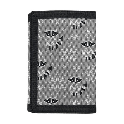 Knitted Raccoon Pattern Print Trifold Wallet