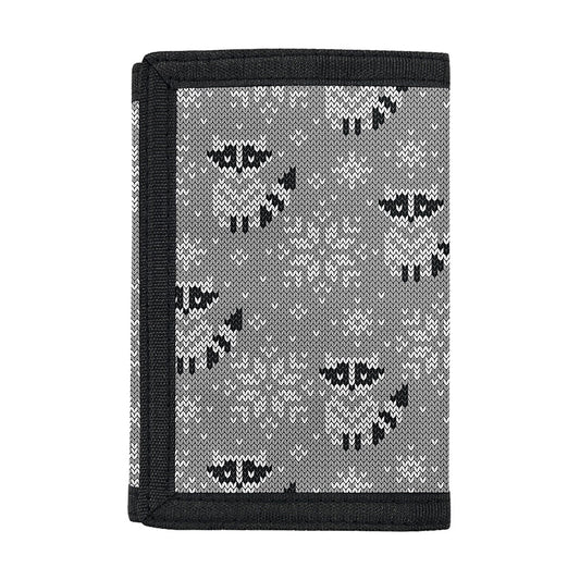 Knitted Raccoon Pattern Print Trifold Wallet