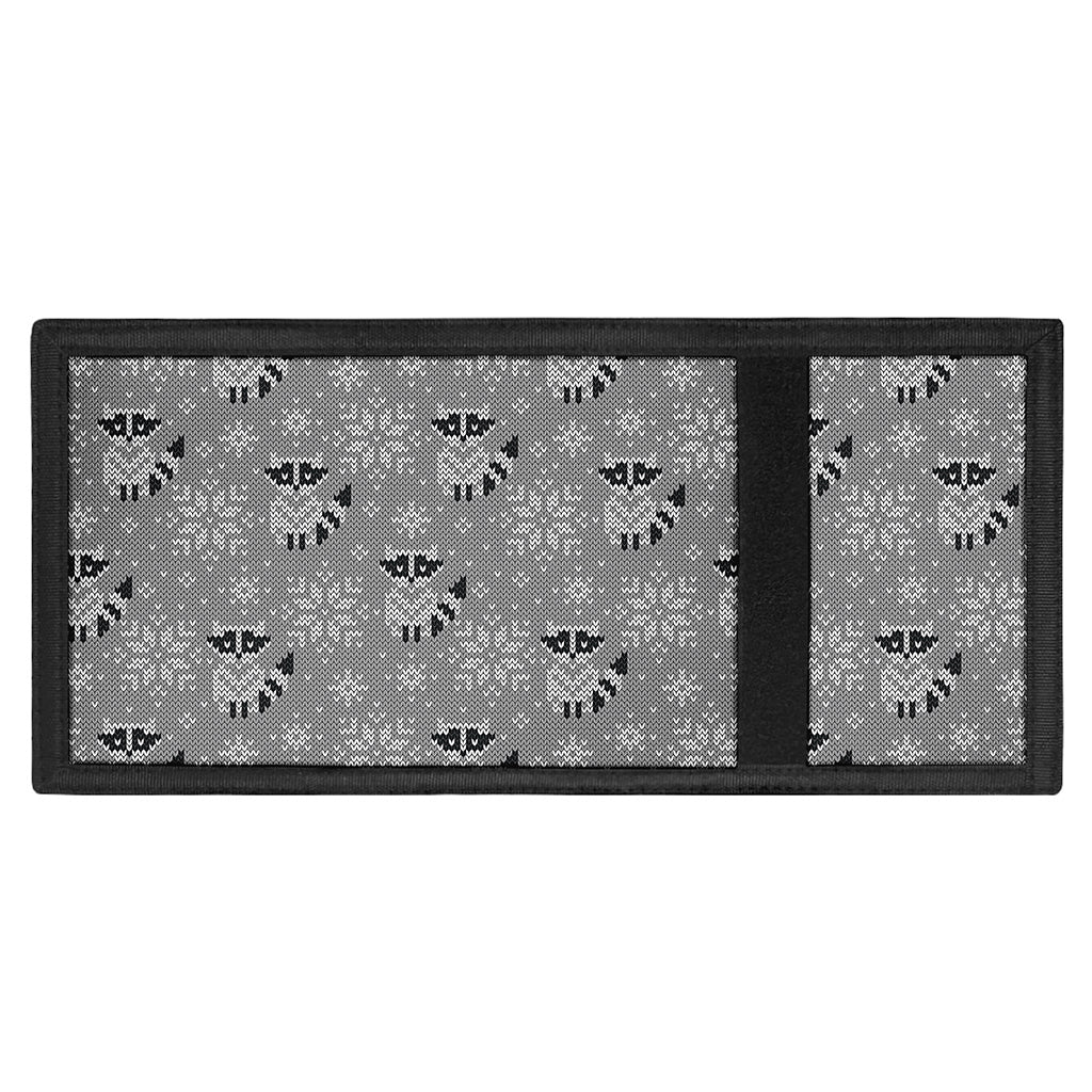 Knitted Raccoon Pattern Print Trifold Wallet