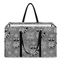 Knitted Raccoon Pattern Print Utility Tote Bag