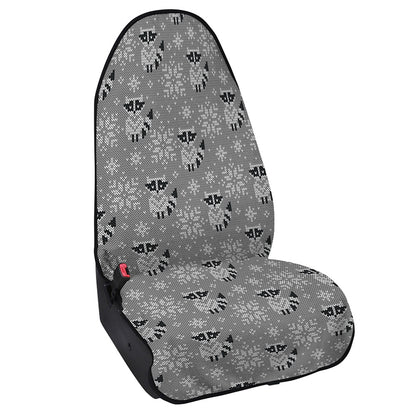 Knitted Raccoon Pattern Print Waterproof Car Seat Cover