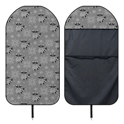 Knitted Raccoon Pattern Print Waterproof Car Seat Cover