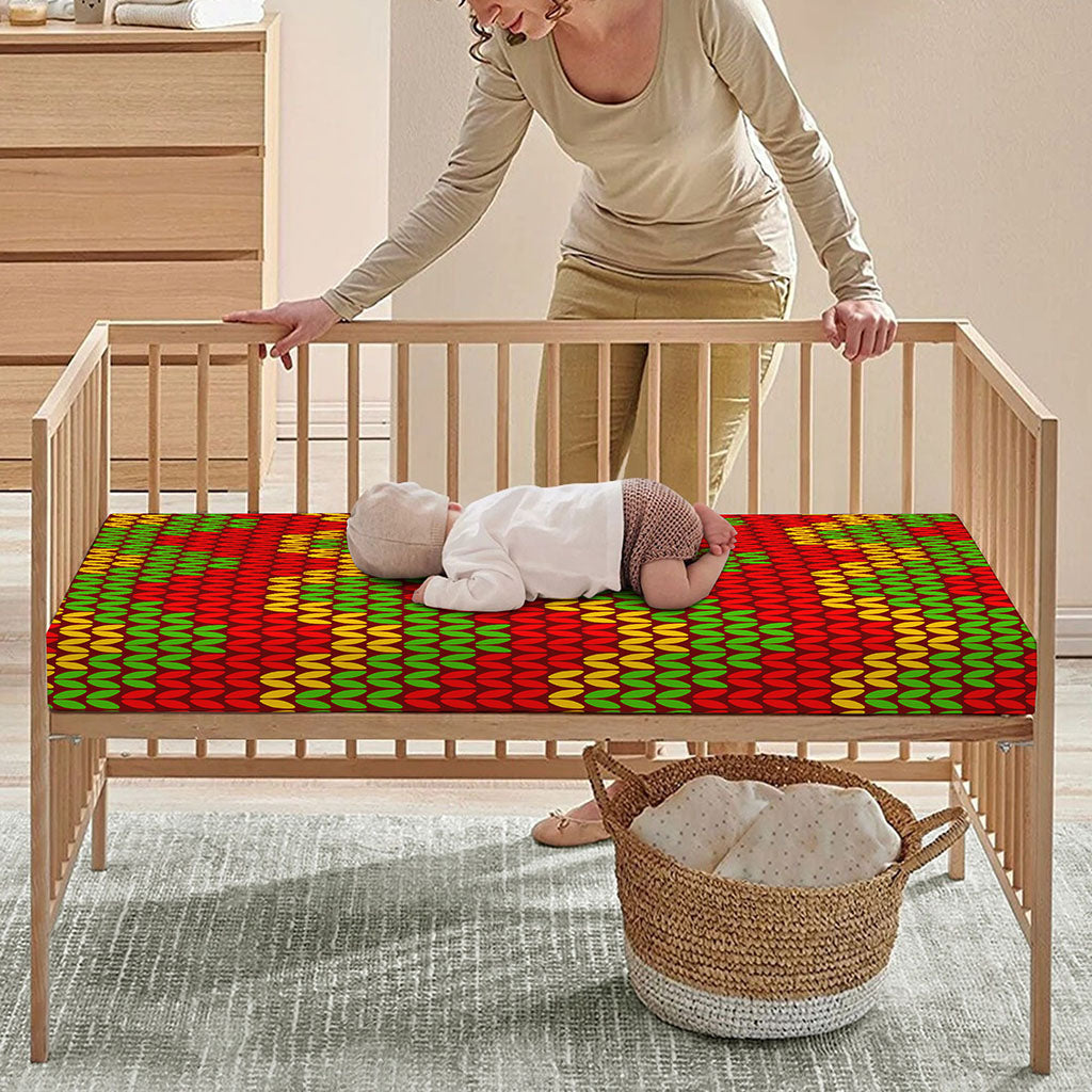 Knitted Reggae Pattern Print Baby Crib Sheet