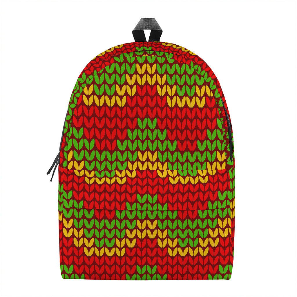 Knitted Reggae Pattern Print Backpack