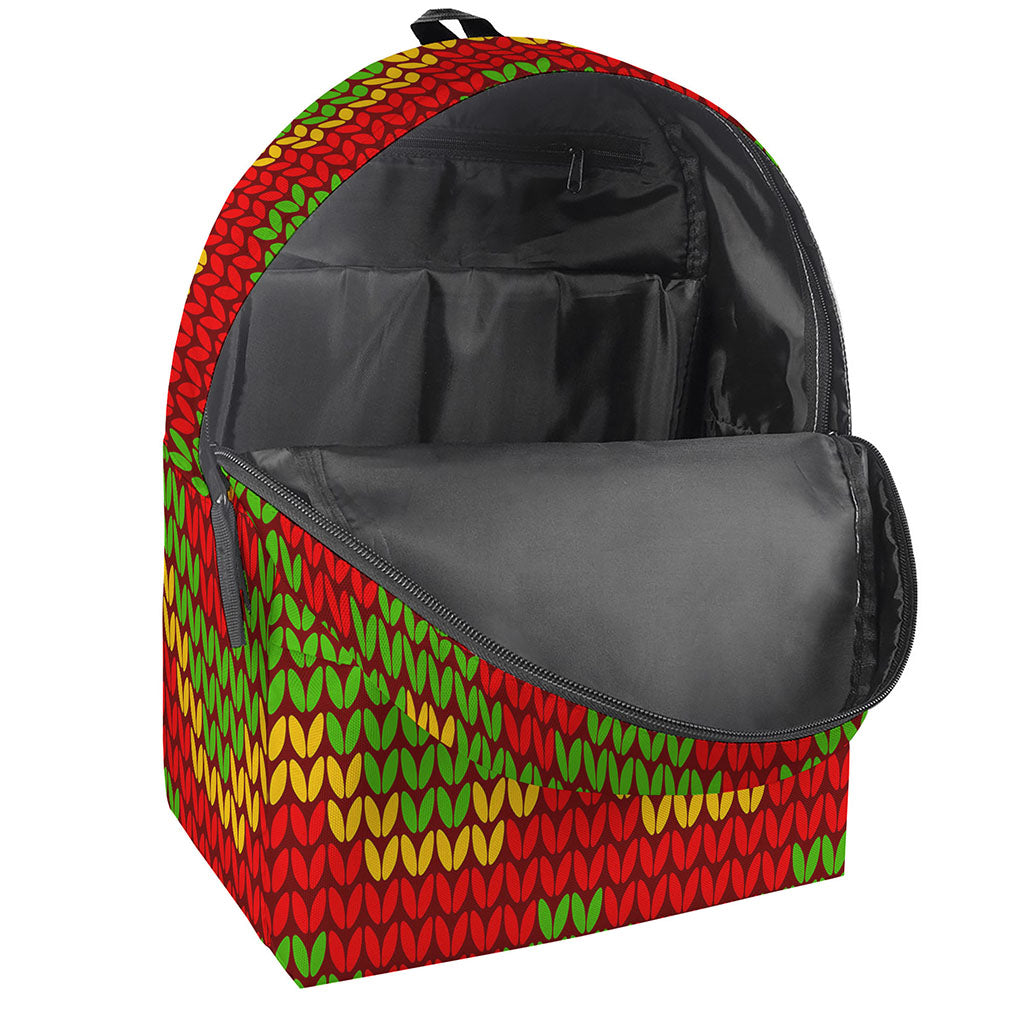 Knitted Reggae Pattern Print Backpack