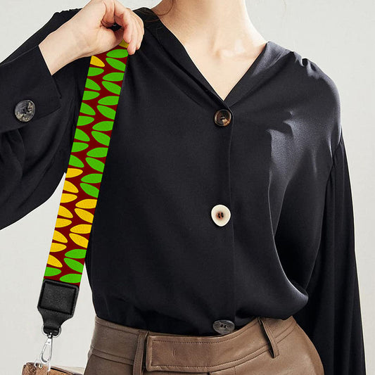 Knitted Reggae Pattern Print Bag Strap