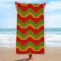 Knitted Reggae Pattern Print Beach Towel