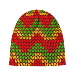 Knitted Reggae Pattern Print Beanie