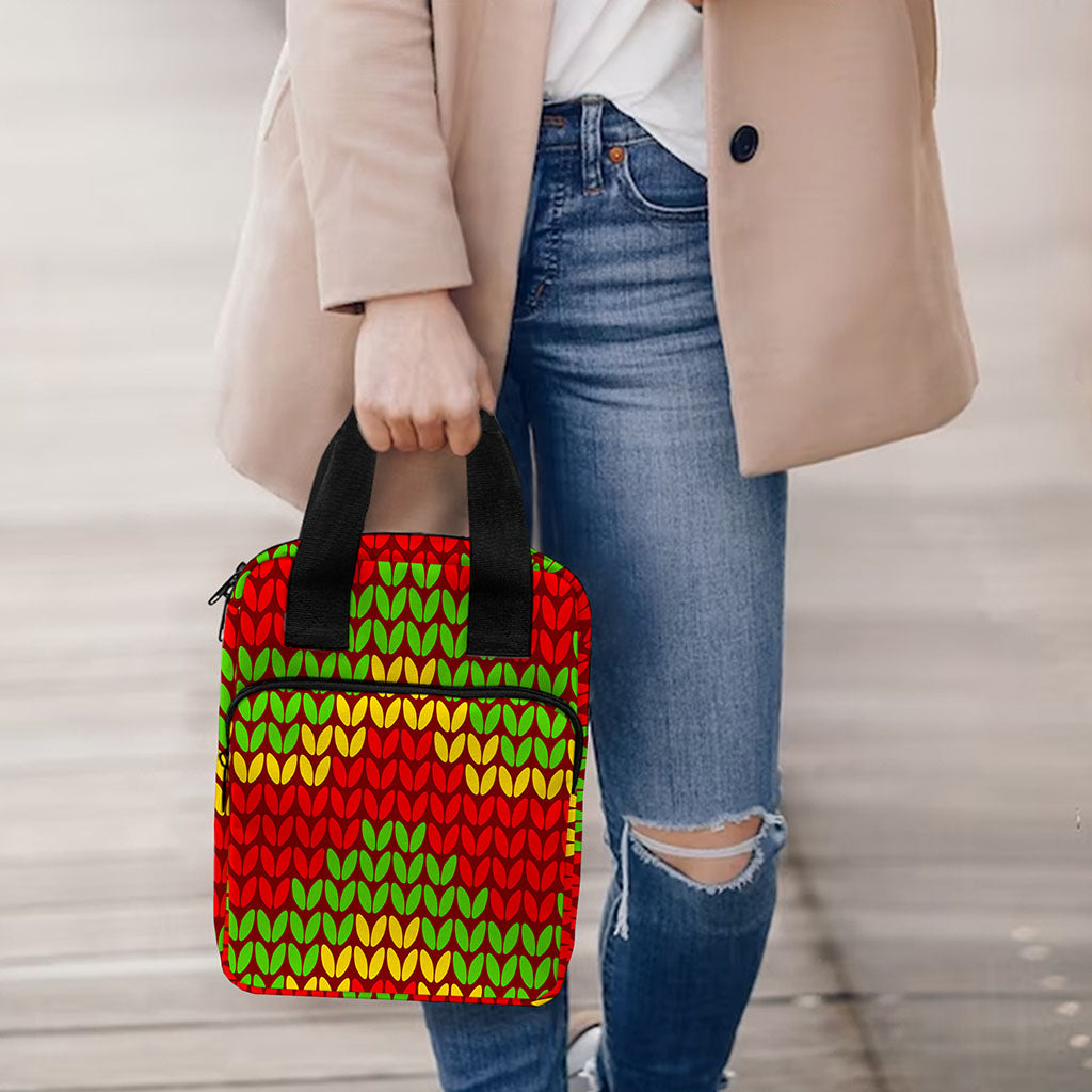 Knitted Reggae Pattern Print Bible Tote Bag