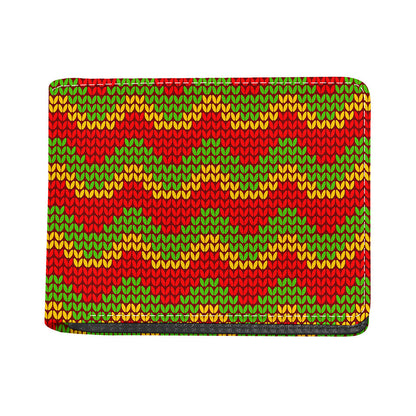 Knitted Reggae Pattern Print Bifold Wallet