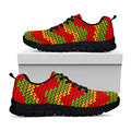 Knitted Reggae Pattern Print Black Running Shoes