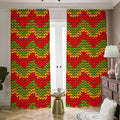 Knitted Reggae Pattern Print Dimout Pencil Pleat Curtains