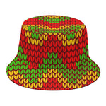 Knitted Reggae Pattern Print Bucket Hat