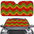 Knitted Reggae Pattern Print Car Windshield Sun Shade