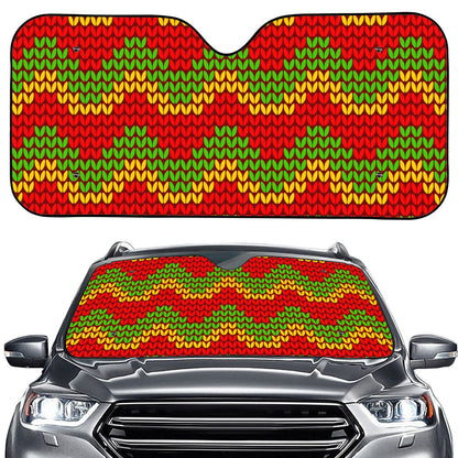 Knitted Reggae Pattern Print Car Windshield Sun Shade