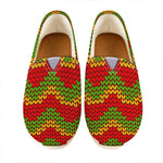 Knitted Reggae Pattern Print Casual Shoes