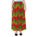 Knitted Reggae Pattern Print Chiffon Maxi Skirt