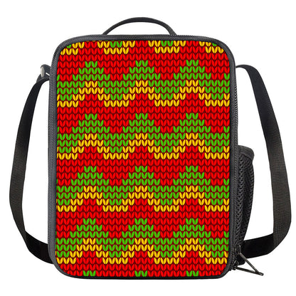 Knitted Reggae Pattern Print Crossbody Lunch Bag