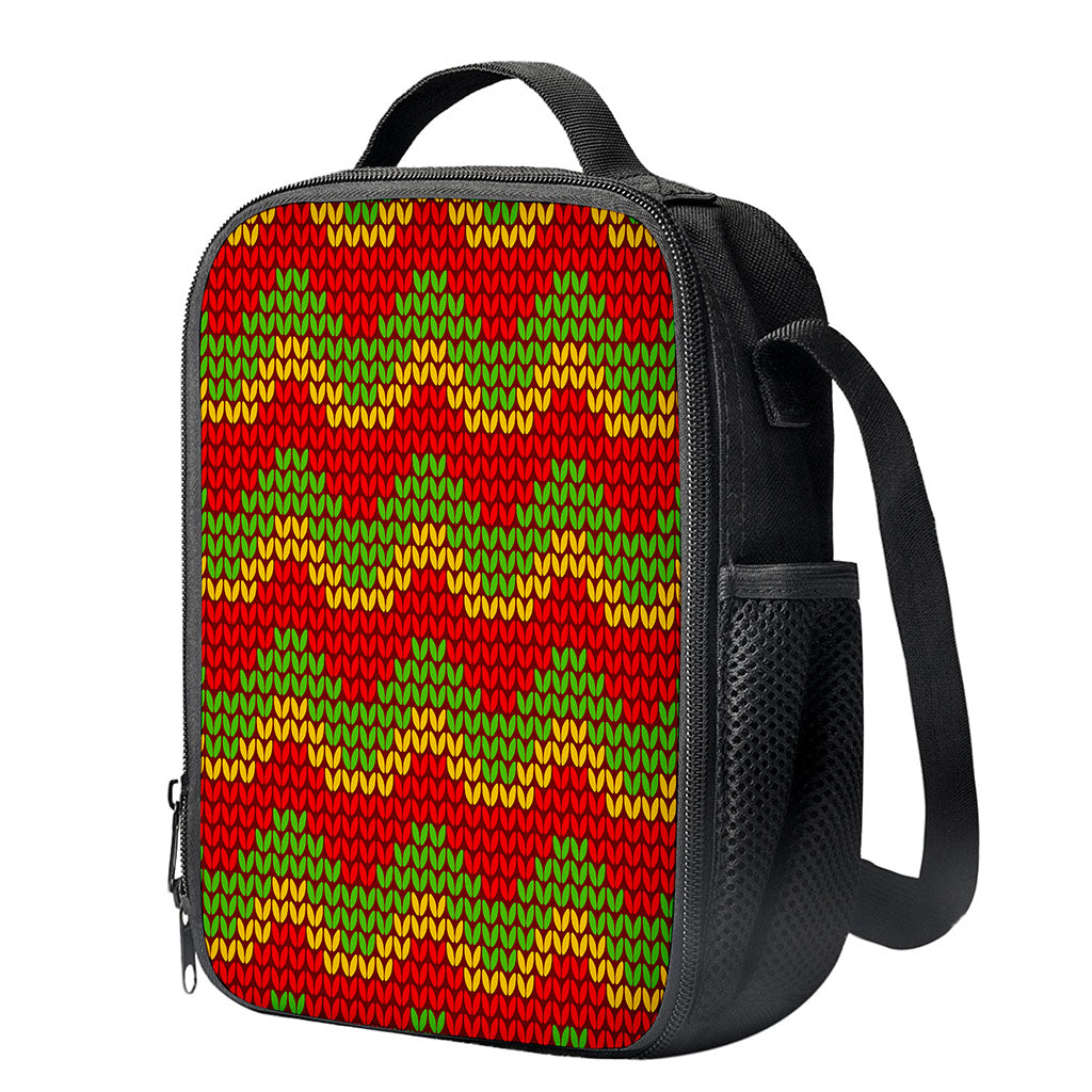 Knitted Reggae Pattern Print Crossbody Lunch Bag