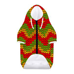 Knitted Reggae Pattern Print Dog Zip Up Hoodie