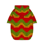 Knitted Reggae Pattern Print Dog Zip Up Hoodie