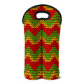 Knitted Reggae Pattern Print Double Neoprene Wine Tote