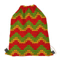 Knitted Reggae Pattern Print Drawstring Bag