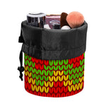 Knitted Reggae Pattern Print Drawstring Makeup Bag