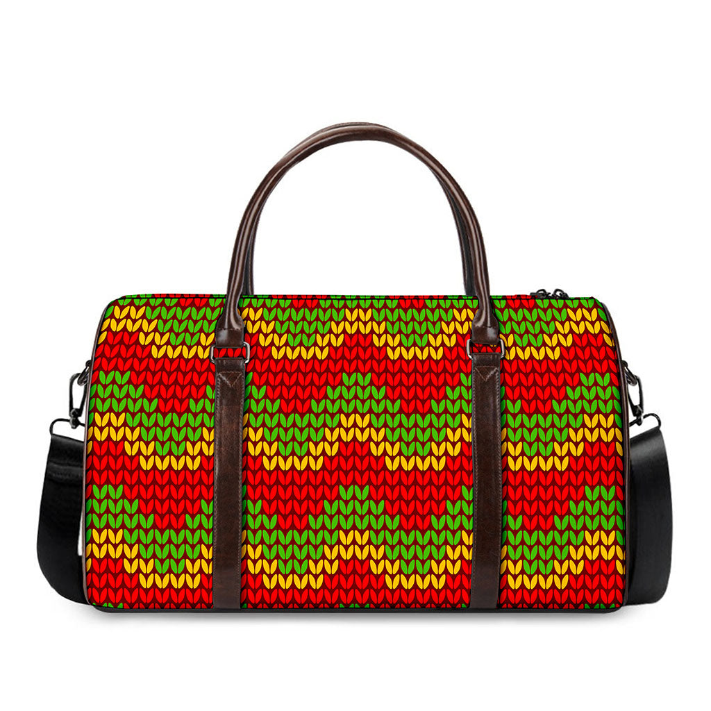 Knitted Reggae Pattern Print Duffle Bag