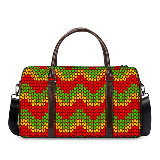 Knitted Reggae Pattern Print Duffle Bag