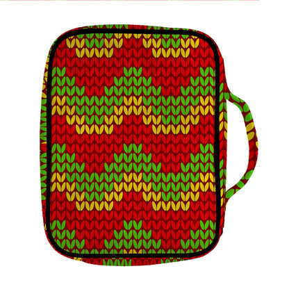 Knitted Reggae Pattern Print Front Pocket Bible Bag
