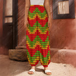 Knitted Reggae Pattern Print Harem Pants