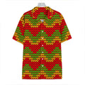 Knitted Reggae Pattern Print Hawaiian Shirt
