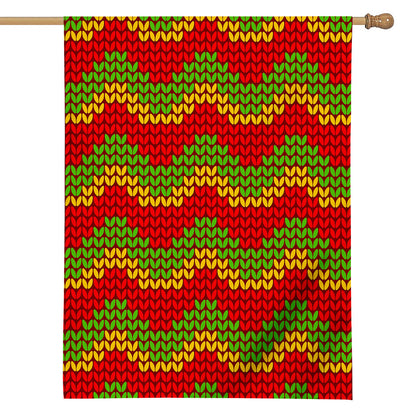 Knitted Reggae Pattern Print House Flag