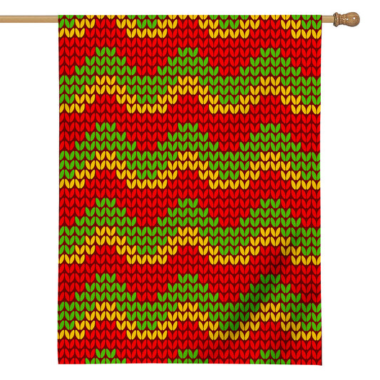 Knitted Reggae Pattern Print House Flag