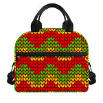 Knitted Reggae Pattern Print Insulated Lunch Bag