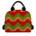 Knitted Reggae Pattern Print Insulated Lunch Bag
