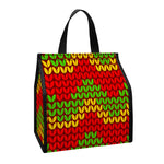 Knitted Reggae Pattern Print Insulated Lunch Tote