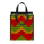 Knitted Reggae Pattern Print Insulated Lunch Tote