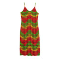 Knitted Reggae Pattern Print Jersey Midi Cami Dress