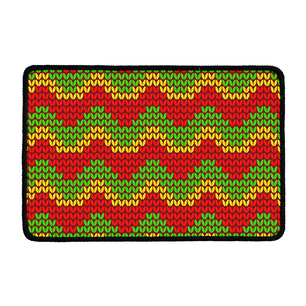 Knitted Reggae Pattern Print Kitchen Mat