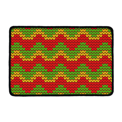 Knitted Reggae Pattern Print Kitchen Mat
