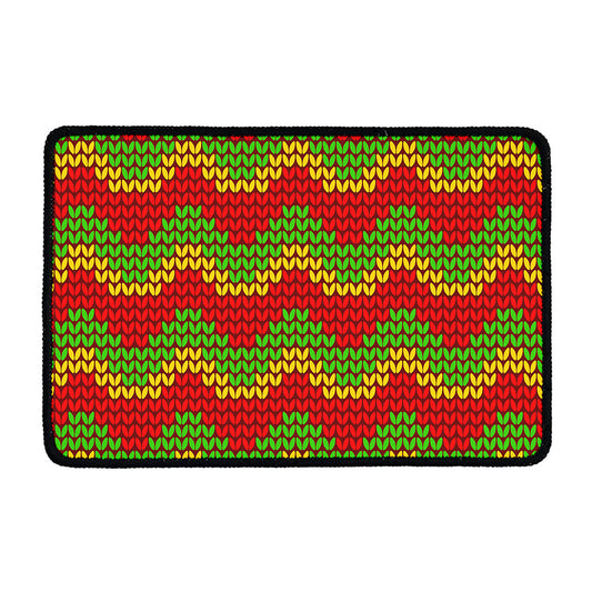 Knitted Reggae Pattern Print Kitchen Mat