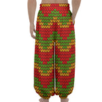 Knitted Reggae Pattern Print Lantern Pants
