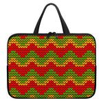 Knitted Reggae Pattern Print Laptop Sleeve With Handle