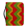 Knitted Reggae Pattern Print Leather Bible Cover