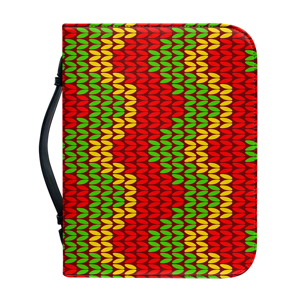 Knitted Reggae Pattern Print Leather Bible Cover