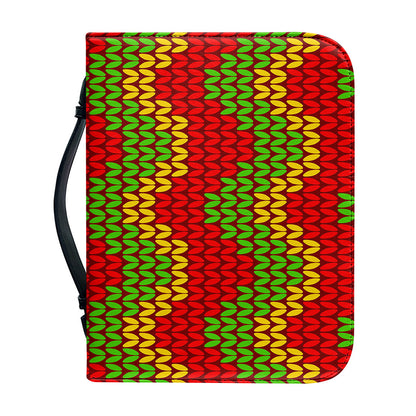 Knitted Reggae Pattern Print Leather Bible Cover