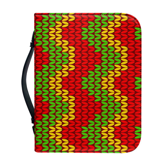 Knitted Reggae Pattern Print Leather Bible Cover